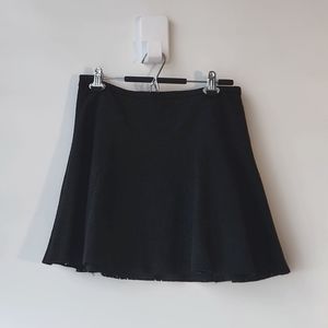 BCBG Faux Suede Cut Out Eyelet Mini Flare Skirt